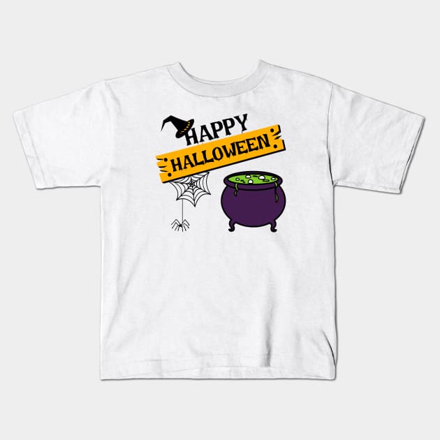 Funny Happy Halloween Potion Kids T-Shirt by GBDesigner